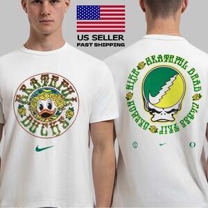 Hot New Grateful Dead X Oregon Ducks, Ducks Roses Two Sided T-Shirt